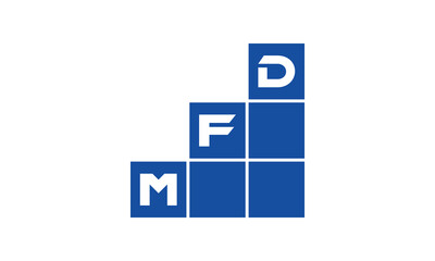 MFD initial letter financial logo design vector template. economics, growth, meter, range, profit, loan, graph, finance, benefits, economic, increase, arrow up, grade, grew up, topper, company, scale