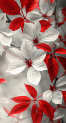 Bichromatic Composition with Red and White Flowers
