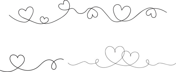One continuous drawing of heart shape love sign. oitline and romantic symbol for greeting card and web banner in simple linear style. Editable stroke. Doodle vector illustration © Ayoub