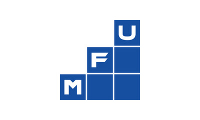 MFU initial letter financial logo design vector template. economics, growth, meter, range, profit, loan, graph, finance, benefits, economic, increase, arrow up, grade, grew up, topper, company, scale