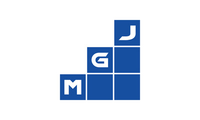 MGJ initial letter financial logo design vector template. economics, growth, meter, range, profit, loan, graph, finance, benefits, economic, increase, arrow up, grade, grew up, topper, company, scale