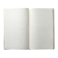 Open blank notebook, isolated on transparent background.