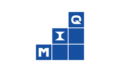 MIQ initial letter financial logo design vector template. economics, growth, meter, range, profit, loan, graph, finance, benefits, economic, increase, arrow up, grade, grew up, topper, company, scale