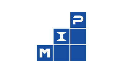 MIP initial letter financial logo design vector template. economics, growth, meter, range, profit, loan, graph, finance, benefits, economic, increase, arrow up, grade, grew up, topper, company, scale