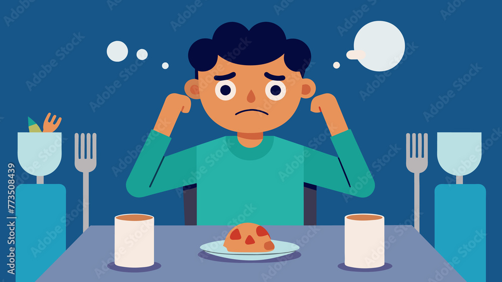 Aufkleber it is clear that the person is visibly upset as they fidget with their silverware and avoid making e