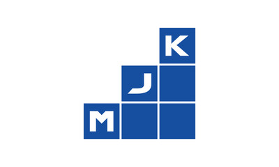 MJK initial letter financial logo design vector template. economics, growth, meter, range, profit, loan, graph, finance, benefits, economic, increase, arrow up, grade, grew up, topper, company, scale