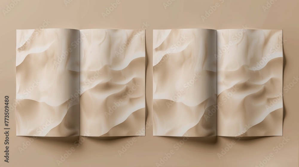 Aufkleber three folded books neatly arranged on a wooden table. suitable for educational and reading concepts