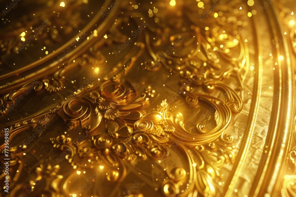 Aufkleber a detailed view of a gold clock on a table. perfect for time management concepts