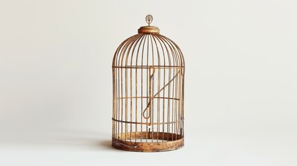 A cage, suitable for either rodents or birds, is presented against a white setting