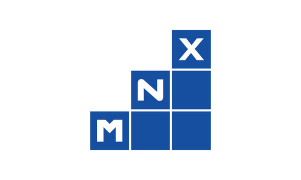 MNX initial letter financial logo design vector template. economics, growth, meter, range, profit, loan, graph, finance, benefits, economic, increase, arrow up, grade, grew up, topper, company, scale