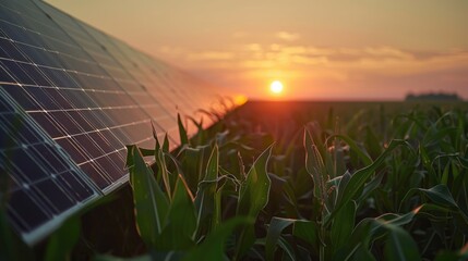 Solar panel of solar power system at green agriculture farm for better environment.
