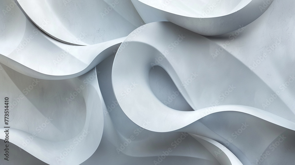 Poster a contemporary wall abstraction showcases smooth curves and angular elements in mesmerizing