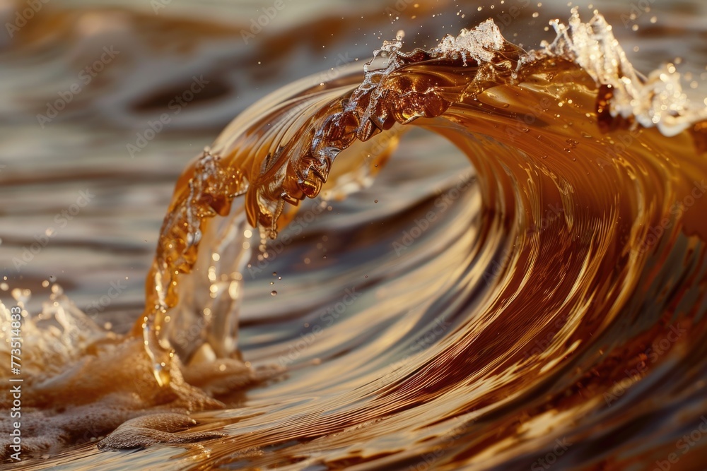 Poster A detailed view of a wave in the ocean, suitable for various projects