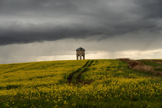 Chesterton Windmill in with a incoming storm on the background