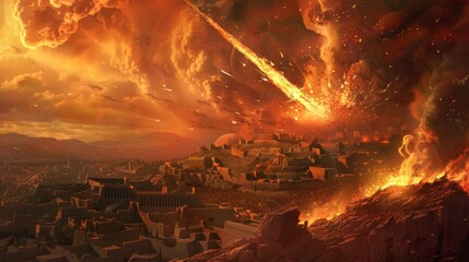destruction of sodom and gomorrah by falling fire meteorites
