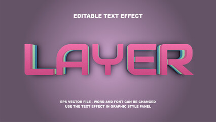 Editable Text Effect Layer 3D Vector Template