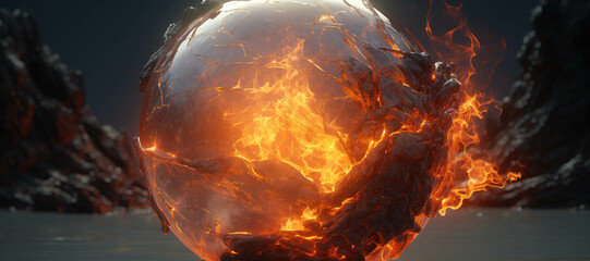fireball energy, elemental 122 - obrazy, fototapety, plakaty