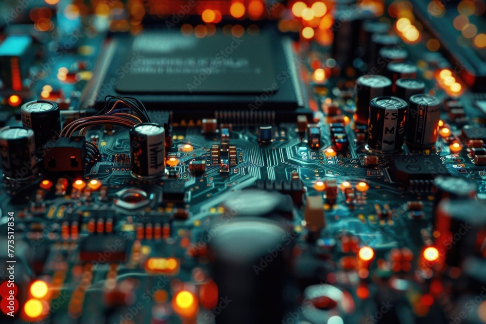 Aufkleber detailed view of a computer motherboard. perfect for technology concepts