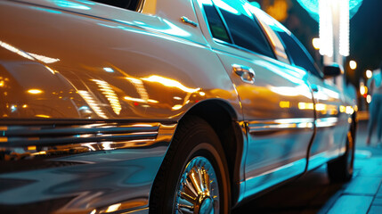 Close-Up View of a Stylish Limousine