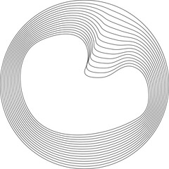 Circle with dynamic wave line suitable for design