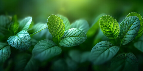 Texture background with delicate green   leaves