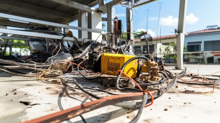 Accident involving high voltage power board terminal electrical short circuit