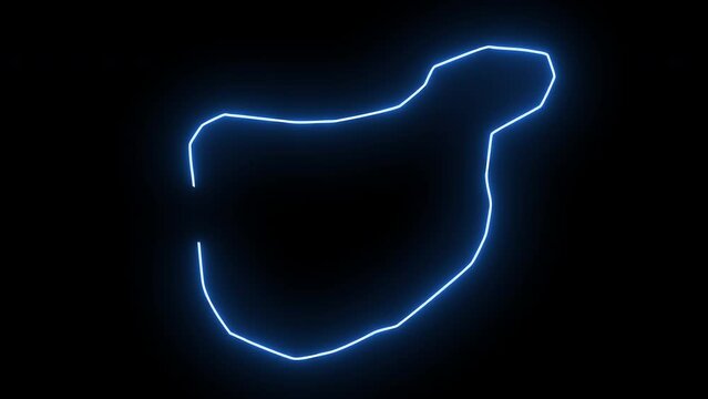 map of Bamenda in cameroon with glowing neon effect