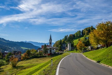 Fototapeta na wymiar Village of Laterns in the Laternsertal, State of Vorarlberg, Austria