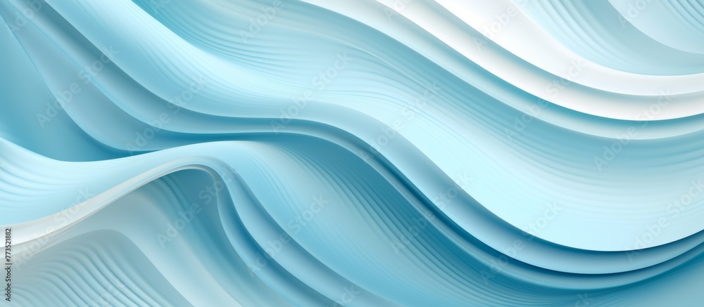 Poster Abstract background in shades of blue and white featuring flowing wavy lines creating a dynamic and modern look