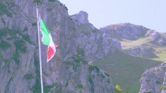 Silk national flag of Italy representing their respective countries, concept of Cultural Symbolism, significance and meaning behind flags of different nations, independence day, Patriotism and Unity