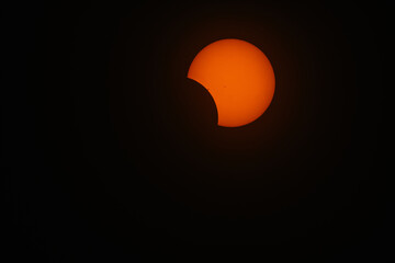 Solar astrophotography, at a stage of the 2023 total solar eclipse in North America.