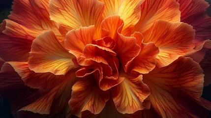 Foto op Plexiglas The orange carnation pictured above reveals its intricate details. Highlight subtle features The image therefore depicts the flowers in beautiful detail. Capture vivid colors and delicate textures wit © Saowanee