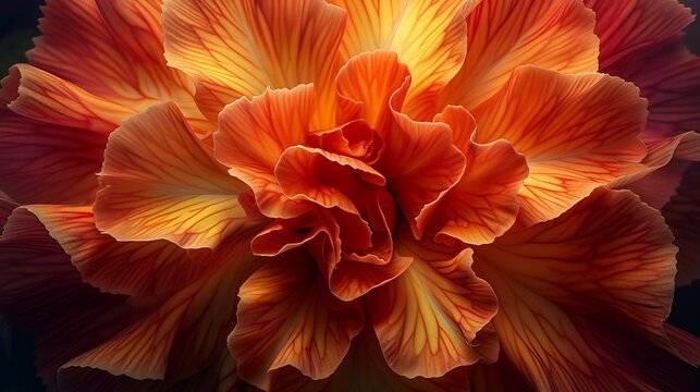 The orange carnation pictured above reveals its intricate details. Highlight subtle features The image therefore depicts the flowers in beautiful detail. Capture vivid colors and delicate textures wit
