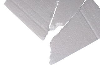 bunch of crushed white styrofoam isolated. styrofoam flakes