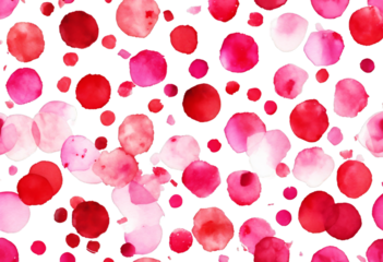 watercolor seamless hand repeat white pink pattern tossed background scattered All dot confetti painted red unit tile over toss soft magenta feminine aquarelle appare