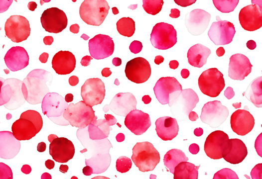 watercolor seamless hand repeat white pink pattern tossed background scattered All dot confetti painted red unit tile over toss soft magenta feminine aquarelle appare