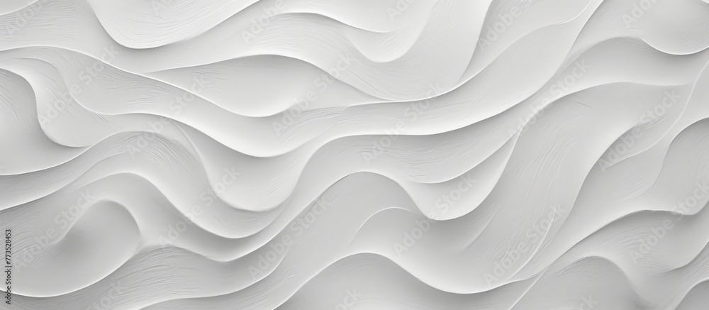 Poster an intricate wave pattern is displayed on a close-up of a white wall, creating a visually appealing 