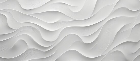 Obraz premium An intricate wave pattern is displayed on a close-up of a white wall, creating a visually appealing design