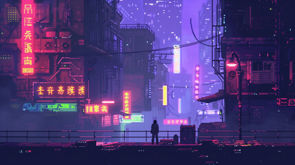 Fototapeta premium Neon Noir Reflections