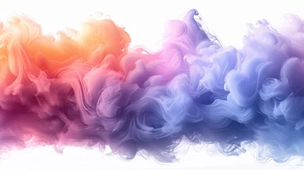 Gardinen abstract colorful smoke waves on white background © Imane
