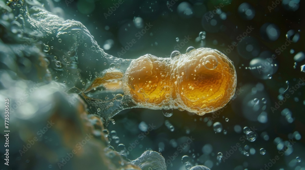 Poster a timelapse sequence of a single cell from an elephant showing its marathon journey towards the egg 