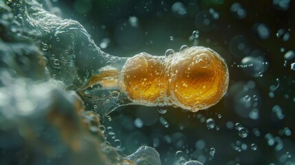 A timelapse sequence of a single cell from an elephant showing its marathon journey towards the egg cell. - obrazy, fototapety, plakaty