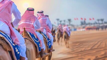 Arabs at camel racing