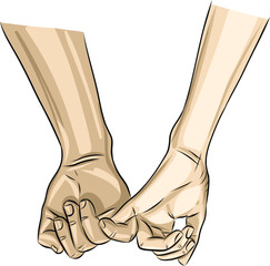 Interracial human hands holding each other. Concept romance supports love, peace and unity against racism - Multi ethnic - 773531401
