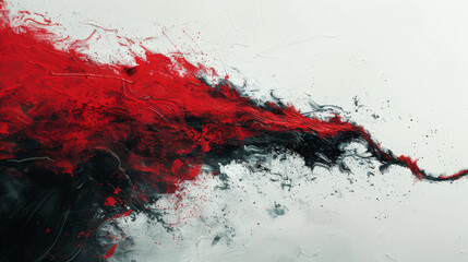 Black and red splatter in a line, grungy