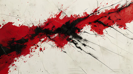 Black and red splatter in a line, grungy