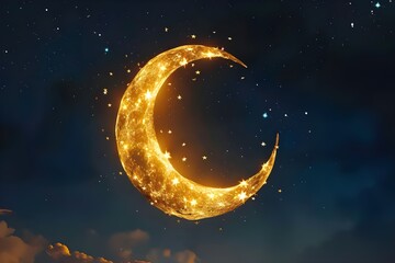 Obraz na płótnie Canvas Ramadan Kareem Crescent Moon and Stars image