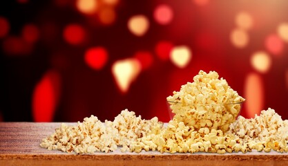 Snacks for movie watching. Food Popcorn.