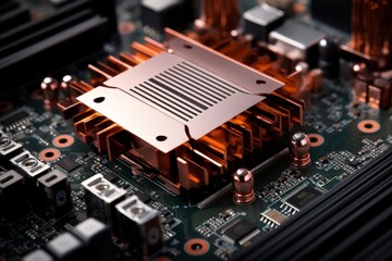 Exploring the Functionality of a Heat Sink within an Industrial Setting - obrazy, fototapety, plakaty