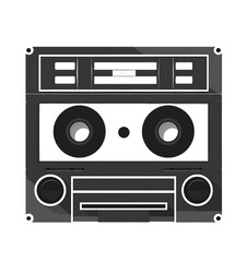 A simple flat-style illustration featuring a cassette tape icon against a white background.






